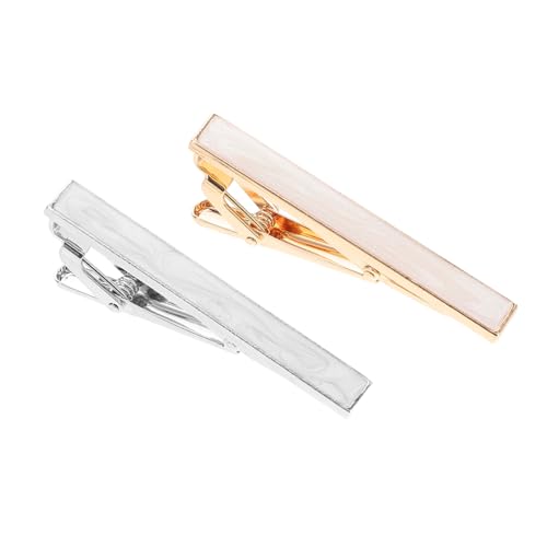 TOVINANNA 2 Stück Krawattenklammern für Herren Metall Krawattenclips Gold und Silber Universelles Design für Business und Festliche Anlässe Stilvolles Accessoire mit Sicherem Halt von TOVINANNA