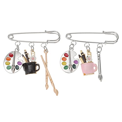 TOVINANNA 2 Stück Künstler Broschen Legierung Farbpalette Anstecknadel für Kleidung für Kreative Outfits und Besondere Anlässe Stilvolles Zubehör für Damen und Herren von TOVINANNA