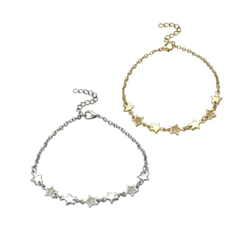 TOVINANNA 2 Stück Leuchtende Sternenarmbänder Verstellbare Legierungs handschmuck Modische Einzigartige Liebesarmbänder für Damen und Herren Stilvoller Alltagsarmreif Passend von TOVINANNA