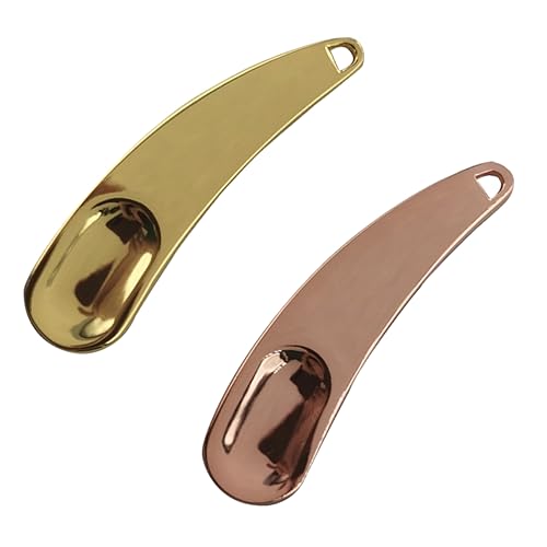 TOVINANNA 2 Stück Make-up-löffel Aus Zinklegierung Gesichtscreme-schönheitswerkzeug Hautpflegeprodukte Schönheitsschaufel Tragbarer Gesichtskosmetiklöffel Goldenes Und Roségoldenes Finish von TOVINANNA