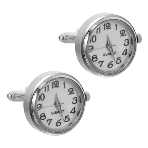 TOVINANNA 2 Stück Manschettenknöpfe Herren Edelstahl Mechanisch Kreativ Uhr Design Hemd Schmuck Für Business Hochzeit Geschenk von TOVINANNA
