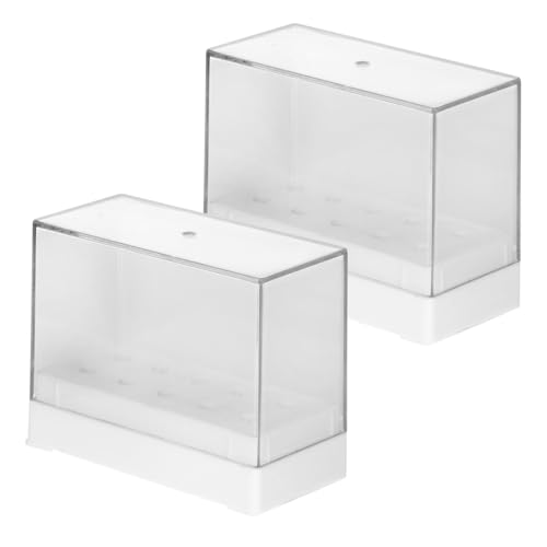 TOVINANNA 2 Stück Nagelfräser Aufbewahrungsbox Transparent Fächer Nagelbohrer Organizer Nail Art Halter Praktisch für Salon und Zuhause von TOVINANNA