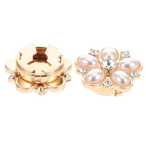 TOVINANNA 2 Stück Perlen Strass Blumen Manschettenknöpfe für Damen Hemdzubehör für Hochzeiten und Formelle Anlässe von TOVINANNA