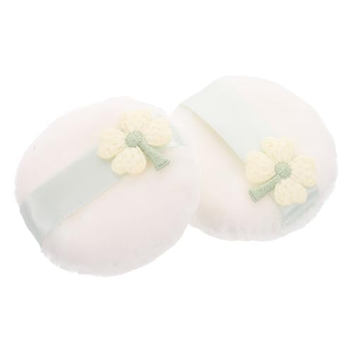 TOVINANNA 2 Stück Puff Puderquaste Für Losen Puder Groß Flauschig Make Up Weicher Make Up Puff Make Up Kissen Puff Runder Make Up Puff Weiße Plüschstoffe von TOVINANNA