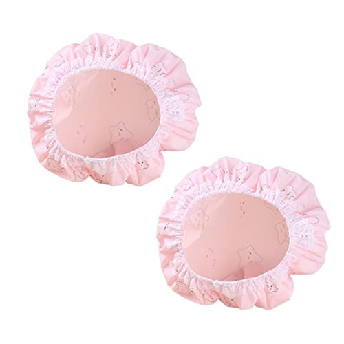 TOVINANNA 2 Stück Pvc Duschhaube Für Erwachsene Haarschutzkappen Für Duschen Und Make up Elastische Badekappen Für Damen Und Herren von TOVINANNA