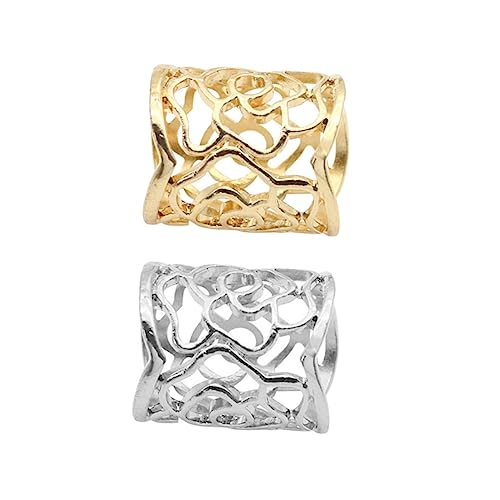 TOVINANNA 2 Stück Retro Silikonschal Ring mit Rosendesign Schal Halsschmuck Clips für Damen Gold Silber für Hochzeiten Partys und Alltag von TOVINANNA