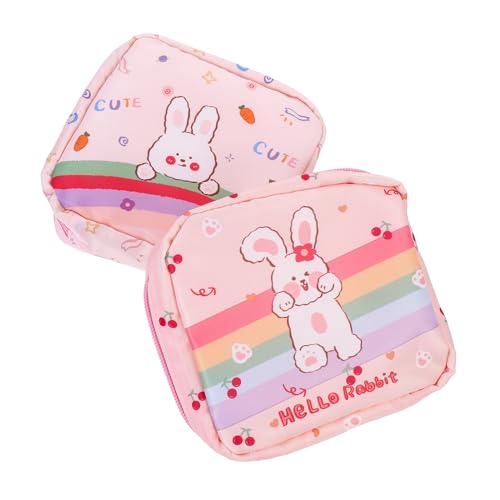 TOVINANNA 2 Stück Sanitary Napkin Aufbewahrungstasche Tragbare Damenbinden Tasche mit Niedlichem Design Vielseitige Kleine Kosmetiktasche und Geldbeutel für Frauen Langlebig und Kompakt von TOVINANNA