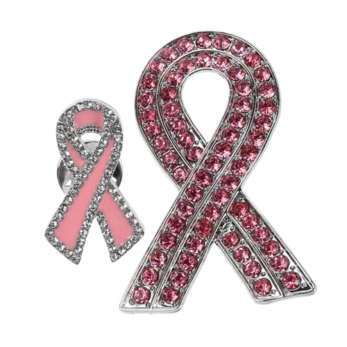TOVINANNA 2 Stück Schleifen Brosche Legierung Pin für Brustbewusstsein Frauen mit Charity Fundraising Vielseitiges Accessoire für Kleidung Taschen Schals von TOVINANNA