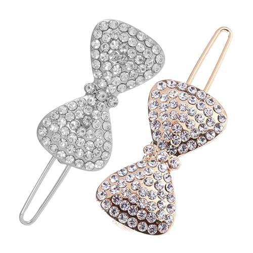 TOVINANNA 2 Stück Schleifen Haarspangen mit Kristallen Perlen Haarklammern für Frauen für Hochzeiten Partys Stabiler Halt Stilvolles Design von TOVINANNA