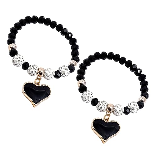 TOVINANNA 2 Stück Schlichtes Armband Kristallperlen Verstellbares Handgelenkschmuck für Damen und Herren Elegantes Vintage Design für von TOVINANNA