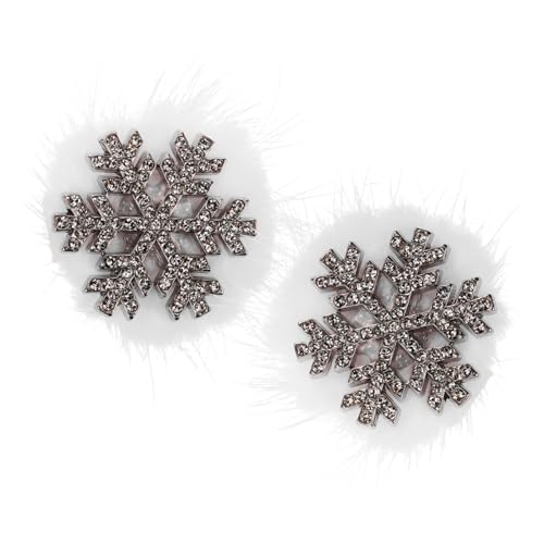 TOVINANNA 2stücke Plüsch Schneeflocke Haarspange Für Damen Strass Haarschmuck Für Weihnachts Party Glitzernde Kopfschmuck Für Frauen Haarnadeln Für Festivals von TOVINANNA