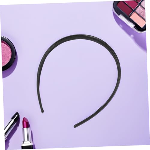 TOVINANNA 2 Stück Schwarze PU Leder Haarreifen für Damen Schlichtes Design Weiche Bequeme Kopfbänder Vielseitig für Alltag Büro und Freizeit Haaraccessoires von TOVINANNA