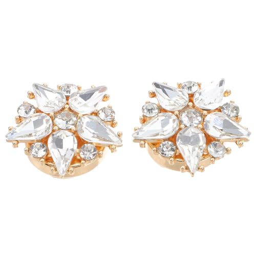 TOVINANNA 2 Stück Stern Manschettenknöpfe Zinklegierung für Damen und Herren Hemdknöpfe für Business und Formelle Anlässe Dekorative Smoking Manschettenknöpfe mit Strasssteinen von TOVINANNA