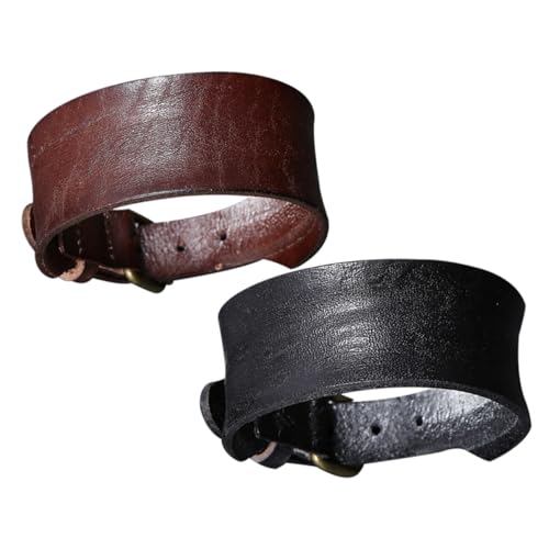 TOVINANNA 2 Stück Teiliges Herrenarmband Punk Stil Retro Handgelenksschmuck Schwarz und Braun für Partys Street Dancer und Anlässe von TOVINANNA