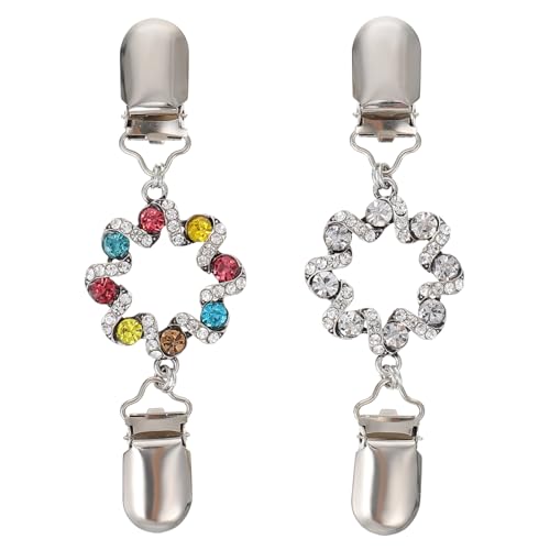 TOVINANNA 2 Stück Teiliges Modische Schalclips mit Strass und Perlen Vielseitiger Seidenschal broschenverschluss für Pullover Strickjacken und Kleidung Langlebig und Elegant von TOVINANNA