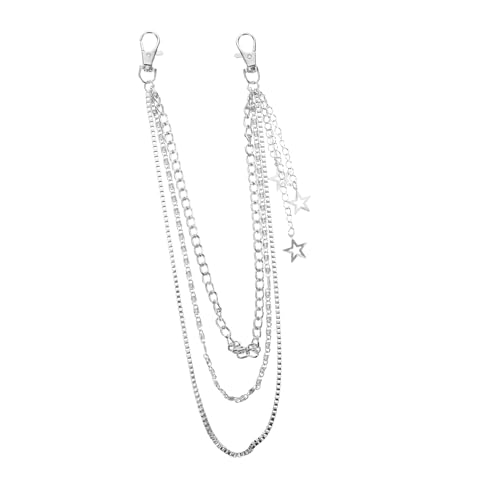 TOVINANNA 2 Stück Teiliges Punk Geldbörse Kette mit Sternen Design Verstellbare Hosenkette für Herren und Damen für Hip Hop und Gothic Looks Vielseitiges Accessoire für Jeans und Casual Wear TOVINANNA 2 Stück Teiliges Punk Geldbörse Kette mit Sternen Design Verstellbare Hosenkette für Herren und Damen für Hip Hop und Gothic Looks Vielseitiges Accessoire für Jeans und Casual Wear von TOVINANNA