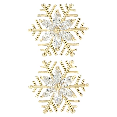 TOVINANNA 2 Stück Teiliges Schneeflocken Brosche Glänzende Anstecknadel für Damen Accessoires für Hochzeiten Weihnachten und Partys von TOVINANNA