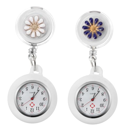 TOVINANNA 2 Stück Tragbare Retractable Medical Nurse Fob Taschenuhr mit Clip für Ärzte und Krankenschwestern Praktische und Uhr für Arbeitsalltag Zufällige Farbe Zufällige Farbe von TOVINANNA