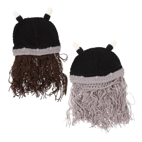 TOVINANNA 2stücke Wikingerhut Mit Hörnern Cosplay Dekoration Sammelzubehör Outdoor Wikingerkappe Party-accessoire Bühnenoutfit von TOVINANNA