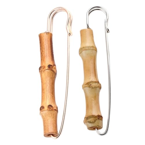 TOVINANNA 2 Stück Vintage Bambus Brosche Kreative Brustnadel für Männer und Frauen Stilvolle Anstecknadel mit Einzigartigem Design für Verschiedene Kleidung Farben Zufällig Zufällige Farbe von TOVINANNA
