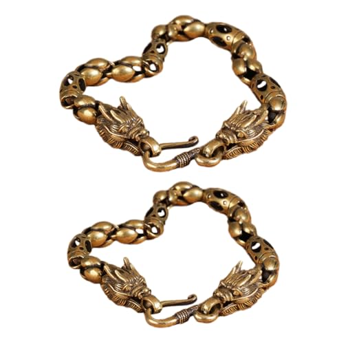 TOVINANNA Drachenarmband Aus Antikem Messing 2 Stück Feng Shui Drachenarmband Jahr Der Drachen Schmuck Unisex 22cm 24cm von TOVINANNA