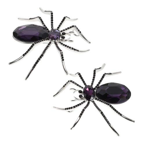 TOVINANNA 2 Stück Vintage Insekt Brosche Spinnen Design Strass Anstecknadel Halloween Schmuck für Damen Herren Jacke Mantel Tasche Zubehör von TOVINANNA