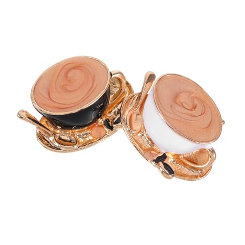 TOVINANNA 2 Stück Vintage Kaffee Becher Brosche für Frauen Dekorative Anstecknadeln für Kleidung Schals und Pullover Kunstvolle Accessoires mit Sammlerwert von TOVINANNA