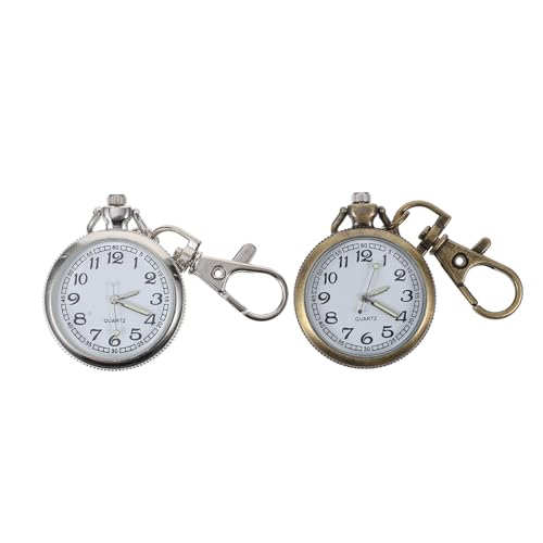 TOVINANNA 2 Stück Vintage Quarz Schlüsselanhänger Uhr Kreative Taschenuhr für Krankenschwestern Studenten und Accessoires Stilvolle Damen Uhr mit Clip für Medizinische Berufe von TOVINANNA