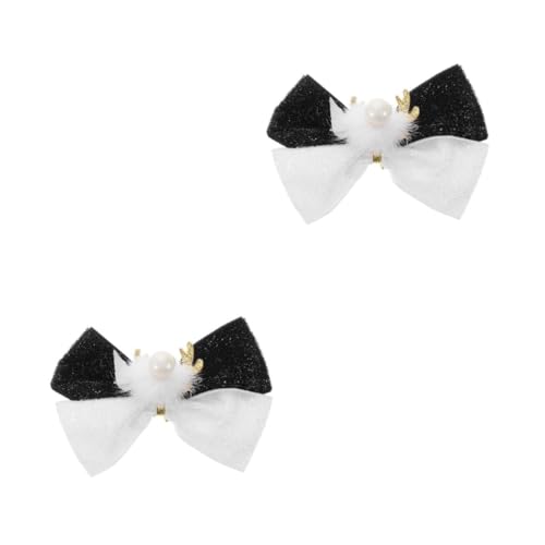 TOVINANNA 2 Stück Weihnachtlicher Damen Haarklammer mit Rentiergeweih und Schleife Niedlicher Haarclip für Festtagsfrisuren Vielseitig Einsetzbar für Weihnachten Party und Alltag von TOVINANNA