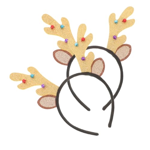 TOVINANNA 2 Stück Weihnachtliches Rentier Geweih Haarreif Weiches Material Festlicher Haarschmuck für Karneval Kostümparty Weihnachten von TOVINANNA