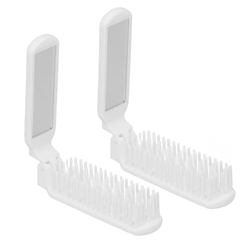 TOVINANNA 2stücke Faltbare Haarbürste Mit Spiegel Kompakte Reisekämme Für Männer Und Frauen Für Handtasche Ergonomisches Design Pflegeleicht Und Sanft Zu Haaren von TOVINANNA