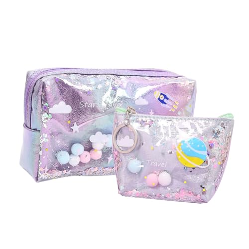 TOVINANNA 2stücke Teiliges Set Von Tragbaren Wasserdichten Quicksand-Make-up-Taschen Kosmetiktaschen Für Und Mädchen Für Münzbeutel von TOVINANNA