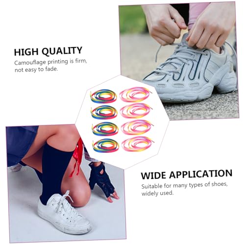 TOVINANNA 20 Stück Farbverlaufene Schnürsenkel Robuste und Langlebige Schuhbänder für Sneaker Damen Vielseitige Ersatz schnürbänder in Hellrosa und Regenbogenfarben Passend für Canvas von TOVINANNA