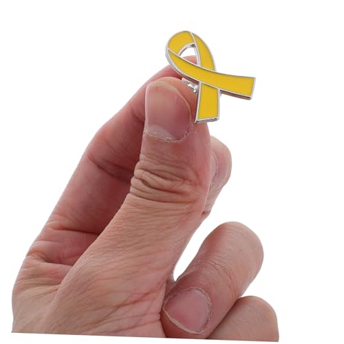 TOVINANNA 20 Stück Teiliges Gelbes Awareness band Anstecknadel Brustkrebs bewusstseinsbroschen mit Schleifenmotiv Langlebige Party broschen für Frauen Fördert Brustgesundheit und Prävention von TOVINANNA