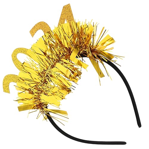TOVINANNA Gold 2024 Neujahr Stirnband Zahl Zeichen Schleife Stirnband für Silvester-party von TOVINANNA