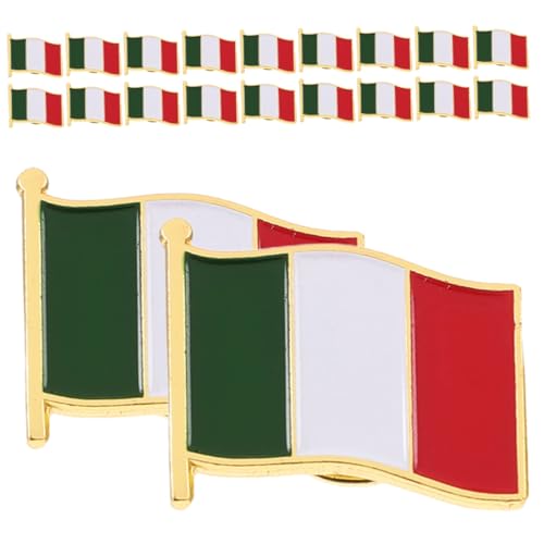 TOVINANNA 20 Stücke Italienische Flagge Brosche Pins Anstecknadel Eisen für Kleidung Rucksack und Hüte Ästhetisches Accessoire für Partys und von TOVINANNA