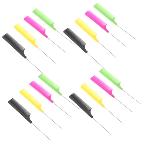 TOVINANNA 20 Stück Stilvolle Scheitelkämme Feinzahnige Haarstyling-rattenschwanzkämme für Frauen und Männer Haarflecht- und Styling-werkzeug von TOVINANNA