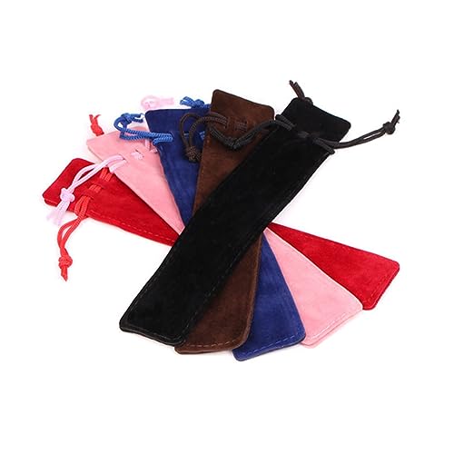 TOVINANNA 25 Stück Waschbare Flanell Kordelzugtaschen Bleistiftbeutel Stiftetasche Atmungsaktiv und Langlebig für Schule und Büro von TOVINANNA