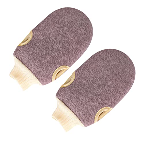 TOVINANNA 2stücke Körperpeeling-handschuhe Exfolierende Duschhandschuhe Aus Weichem Material Universelle Badetücher Für Sanfte Hautpflege Und Massage -kaffee von TOVINANNA