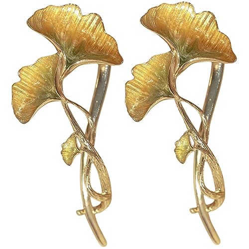 TOVINANNA 2stücke Haarspange Mit Ginkgoblättern Aus Metalllegierung Haarschmuck Für Damen Haarstyling-tool Große Für Hinten von TOVINANNA