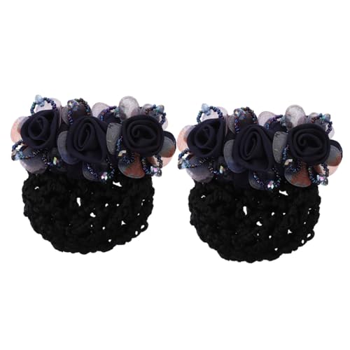 TOVINANNA Haarknoten-clip Mit Blumennetzblume 2 Stück Dutt-haarnetz Für Frauen Stilvolles Haar-accessoire von TOVINANNA