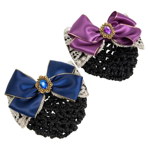 TOVINANNA 2stücke Haarnetz Mit Schleifen-design Für Damen Haarschmuck Für Berufliche Anlässe Für Büro Und Medizin Sorgt Für Einen Gepflegten Look von TOVINANNA