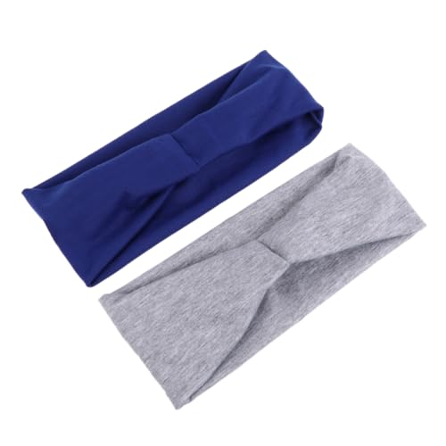 TOVINANNA 2stücke Sport-kopftuch Aus Baumwollmaterial Mit Mundmaskenknopf Dehnbares Stirnband Für Yoga-fitness Stirnband Mit Reiner Farbbindung Kopftuch Mit Knopf Schlichtes Design Für von TOVINANNA