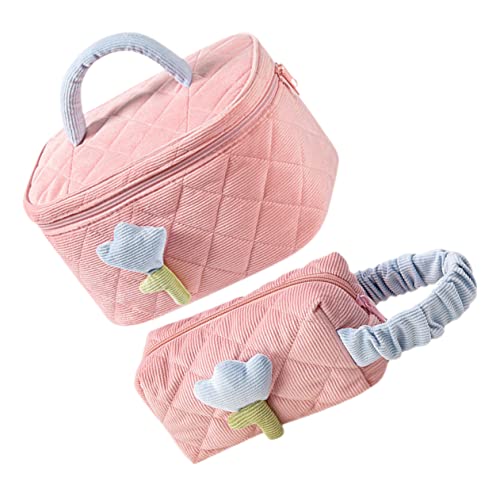 TOVINANNA 2stücke Kosmetiktasche Für Damen Große Und Kleine Make-up Bag Tragbar Für Reisen Vielseitige Aufbewahrung Für Kosmetik Und Toilettenartikel Für Urlaub Und Alltag von TOVINANNA