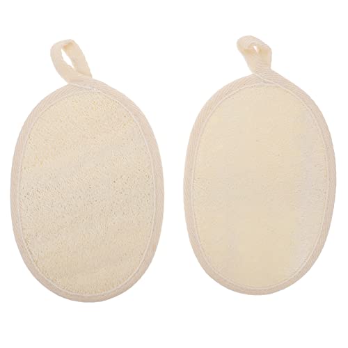 TOVINANNA 2St Luffa-Badeball eisend travelit Glowing skin towels badetücher strandtücher tripse Badematten für Badezimmer Tauben-Körperwäsche Rückenwäscher Badezimmerprodukt Baumwolle Weiß von TOVINANNA
