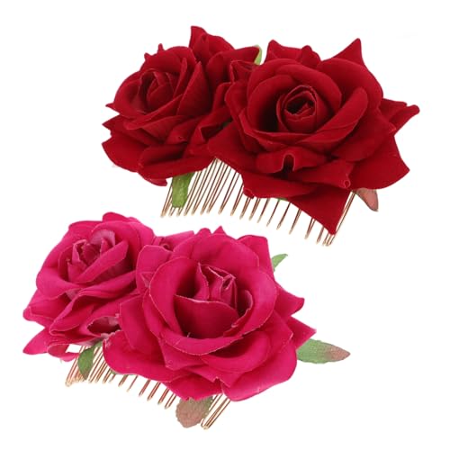 TOVINANNA 2stücke Hochzeits Haarkämme Mit Kunstblumen Elegante Haarspangen Für Brautfrisuren Für Hochzeiten Und Besondere Anlässe von TOVINANNA