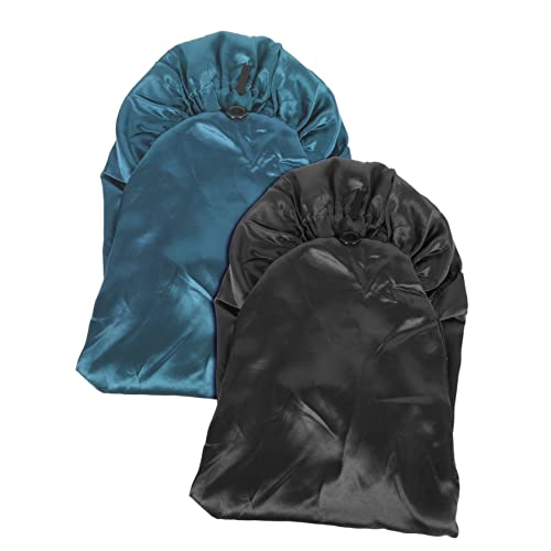 TOVINANNA 2stücke Satin Schlafhaube Für Frauen Verstellbare Haarmütze Zum Schlafen Langhaarpflegemütze Lose Haar Protector Hautfreundlich Und Bequem von TOVINANNA