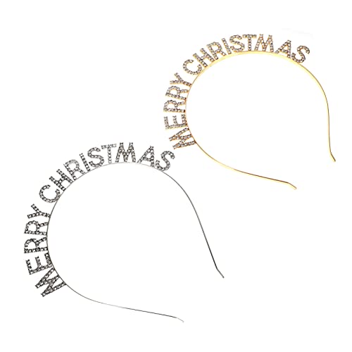 TOVINANNA Buchstaben Strass Haarbänder Weihnachten Neujahr Stirnband Set Für Frauen Party Zubehör von TOVINANNA