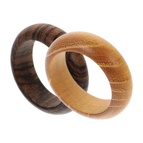 TOVINANNA 2stücke Holzringe Handgemacht Retro-fingerring Einzigartiger Ring Persönlichkeitsring Feiner Holzring Dekorativer Ring Stilvolle Vielseitig Ringe Weibliche Chic Knuckle Ringe von TOVINANNA