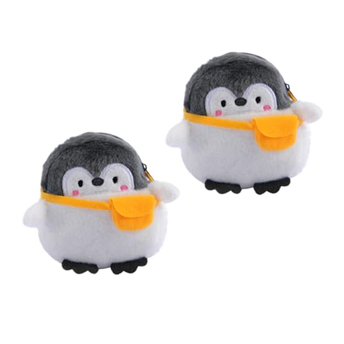 TOVINANNA 2Stücke Kreative Pinguin Geldbörse Niedliche Aufbewahrungstasche für Münzen Schlüssel Kosmetik Robustes Plüschmaterial für Reisen Einkäufe von TOVINANNA
